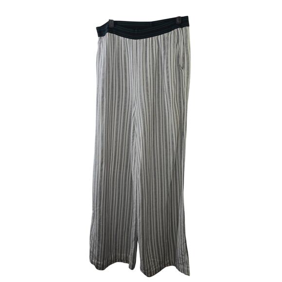 Free People White Gray Stripe Pull-on Wide Leg Pants Size Medium - Picture 2 of 8